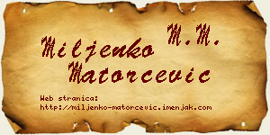 Miljenko Matorčević vizit kartica